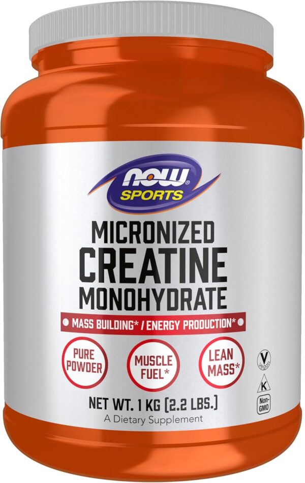 NOW Foods Sports Nutrition, Micronized Creatine Powder 500 g, Mass Building*/Energy Production*, 1 kg.