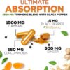 Turmeric Curcumin Supplement 1950mg with Organic Turmeric & Ginger, 95% Curcuminoids, BioPerine Black Pepper for Best Absorption, Nature's Vegan Joint Support, Non-GMO, Bottled in USA - 240 Capsules