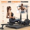 Compact Home Gym, Foldable Rowing Machines for Home Gym, Full Body Strength Training with Pull Up Station, Power Rack, LAT Pulldown Machine, Cable Machine for Home Workout