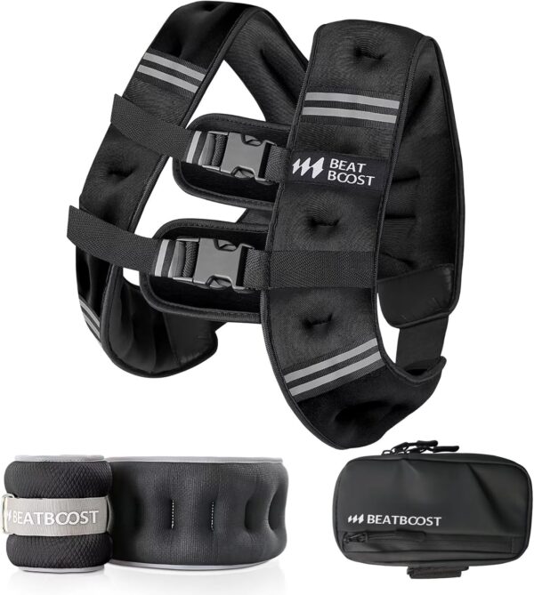 Weighted Vest for Women Men BeatBoost 5 10 15 20 25 30 lb Weight Vest with Ironsand for Walking Strength Training Running Workout