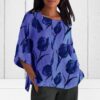 Linen Shirt for Women Crew Neck 3/4 Sleeve Tunic Blouses Casual Loose Fall T-Shirt Tops for Ladies Summer S-5XL