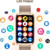 Smart Watch Health Fitness Tracker with 24/7 Heart Rate, Blood Oxygen Sleep Monitor, 110+ Sports Modes, Step Calorie Counter Pedometer IP68 Waterproof (Gold, 1.57)