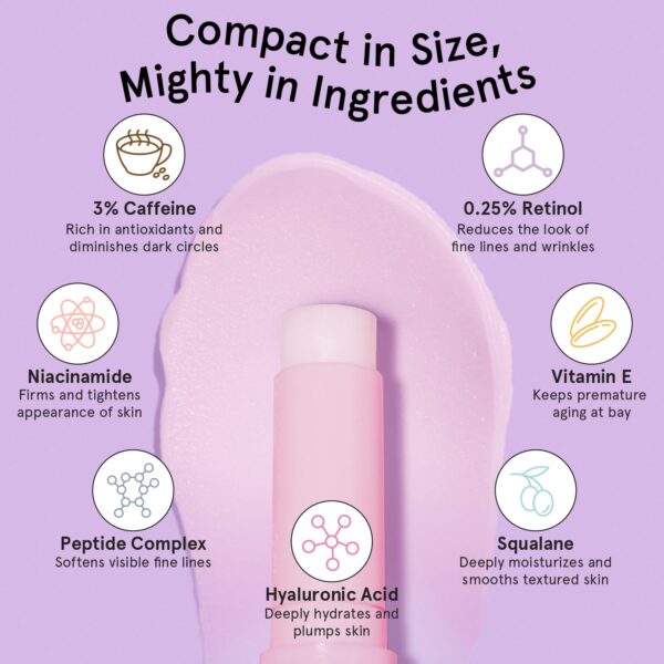 grace & stella Under Eye Brightener Balm Stick - Retinol & Caffeine Eye Cream with for Dark Circles, Puffiness, Wrinkles - Instantly Hydrate and Brighten Undereye Area - Vegan Skincare (0.13oz / 3.5g)