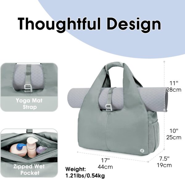 sportsnew Yoga Gym Bags for Women with Shoes Compartment & Wet Dry Storage Pockets & Adjustable Yoga Mat Holder, Patent Pending