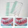 Dental Floss Picks Soft Silicone interdental Brush, Braces Brush, Floss Picks for Teeth, interdental Brush, Disposable interdental Brush, Suitable for Cleaning Teeth Health(Green, 160pcs)