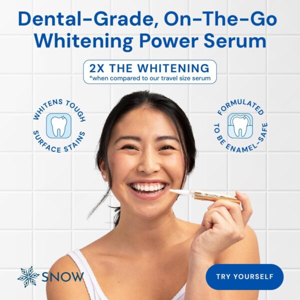 Snow Extra-Strength Teeth Whitening Serum - Oral Care Teeth Whitener Pen - Whitening Pen for Stain Removal & Whiter Teeth - Tooth Whitener with Carbamide & Hydrogen Peroxide - 2 Pack