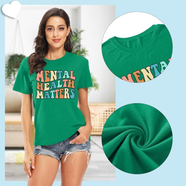 Mental Health Matters Shirt for Women Be Kind Shirt Therapist Shirt Positive Short Sleeve Psychologist Tee Tops