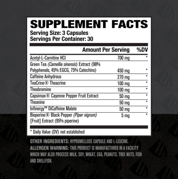 Jacked Factory Burn XT Black Thermogenic Fat Burner - Weight Loss Supplement, Appetite Suppressant, Nootropic Energy Booster | TeaCrine, Acetyl L-Carnitine, Green Tea Extract - 90 Veg Diet Pills