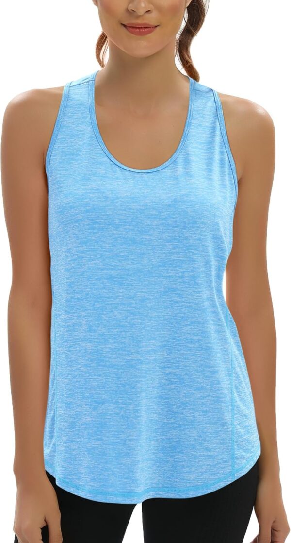 Aeuui Womens Workout Tops Open Back Racerback Tank Tops Sleeveless Yoga Athletic Running Shirts Gym Clothes for Women