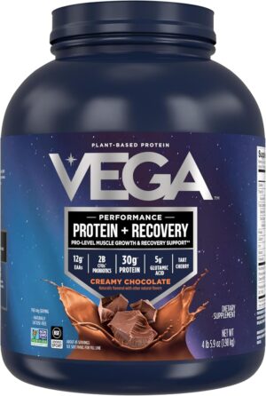 Vega Sport Premium Vegan Protein Powder Chocolate(45 Servings) 30g Plant Based Protein,5g BCAAs,Dairy Free,Gluten Free,Non GMO,Pea Protein for Women and Men,4lbs 5.9Oz(Packaging May Vary)