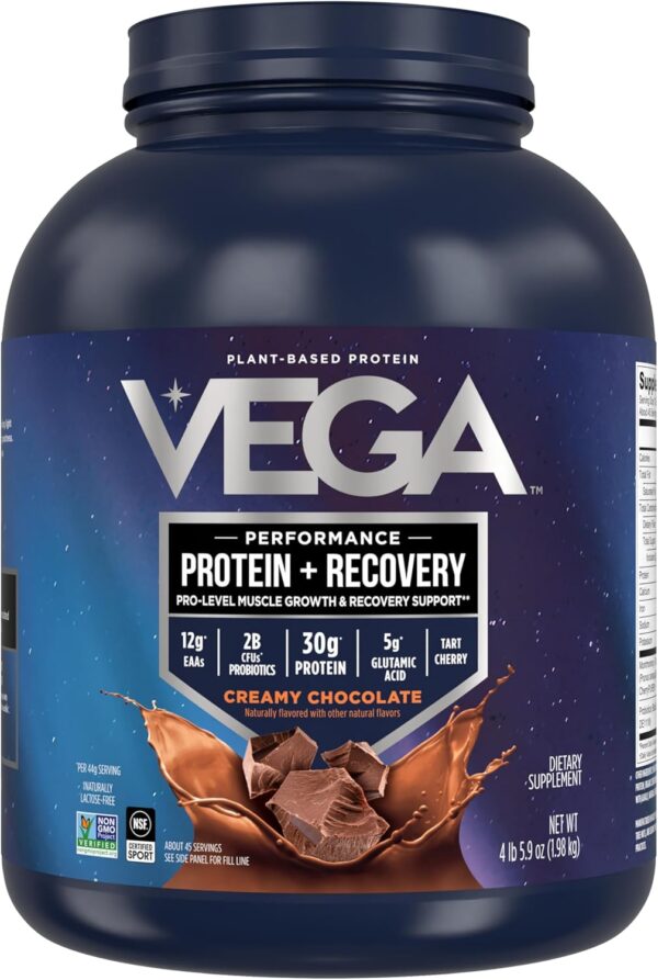Vega Sport Premium Vegan Protein Powder Chocolate(45 Servings) 30g Plant Based Protein,5g BCAAs,Dairy Free,Gluten Free,Non GMO,Pea Protein for Women and Men,4lbs 5.9Oz(Packaging May Vary)