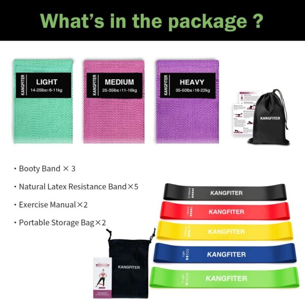 Non-Slip Fabric Resistance Bands for Working Out, Loop Exercise Bands for Booty Leg, Butt, Glute, Stretch Workout Bands for Women & Men, Hip Elastic Bands for Home Gym Fitness, Yoga, Pilates