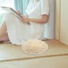 1Pc Round Handmade Straw Weaving Cushion Tatami Floor Pillow for Yoga Meditation and Worship Soft Hand-Woven Seat Mat for Home Decor