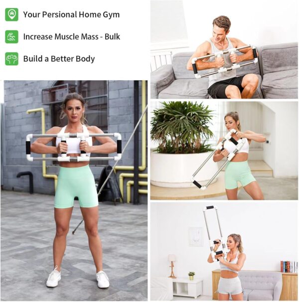 Push Down Bar Machine - Chest Expander at Home Workout Equipment, Arm Exerciser - Portable Spring Resistance Exercise Gym Kit for Home, Travel or Outdoors