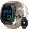 Smart Watch with 1.85'' HD Screen, Fitness Tracker/Bluetooth Call/Sports Mode, Men's Tactical Smart Watches for iOS Android Samsung