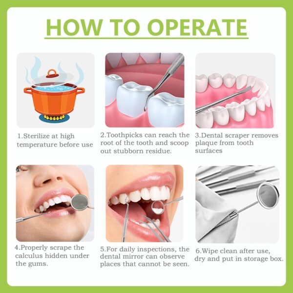 71gaF1PKDL._AC_SL1500_.jpg Dental Tools, Professional Teeth Cleaning Oral Care Hygiene Kit, Stainless Steel Dental Pick Tooth Scraper Tartar Plaque Remover for Dentist, Personal, Pet Use with Storage Box