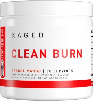 Kaged Thermogenic Powder | Clean Burn | Orange Mango | Men & Women | Weight Management Supplement | Organic Caffeine | Apple Cider Vinegar | 30 Servings