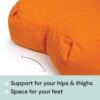 Meditation Cushion (Green Grass) Crescent, Buckwheat Husk Filled, Floor Pillow or Cushions, Yoga Seat, Zafu, Made in The USA