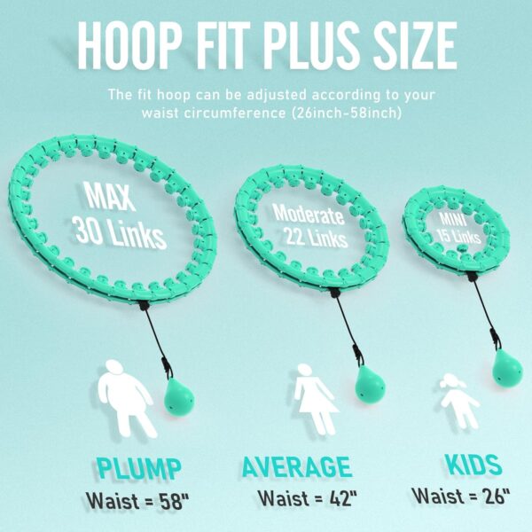 JKSHMYT Weighted Hula Circle Hoops for Adults Weight Loss, Infinity Fit Hoop Plus Size, 30 Detachable Links, Exercise Hoop for Women and Beginners