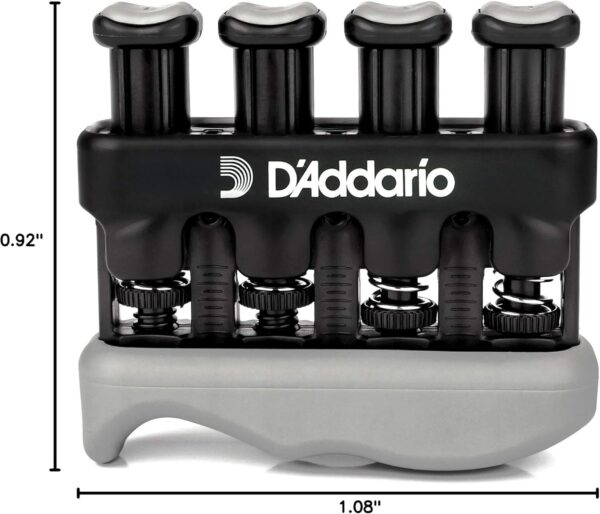 D'Addario Accessories Hand Exerciser–Improve Dexterity and Strength in Fingers, Hands, Forearms- Adjust Tension Per Finger– Simulated Strings Help Develop Calluses- Comfortable Conditioning