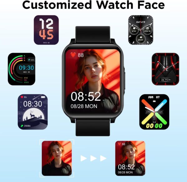 BENIO Smart Watchs for Men Fitness Tracker Pedometer Watch Heart Rate Monitor Android Smart Watch for iPhone Compatible