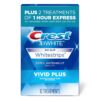 Crest 3DWhitestrips Vivid Plus Whitestrips 3D White, 10 Treatments + 1 Hour Express 2 Treatments Teeth Whitening Kit, 8 Levels Whiter, Crest Teeth Whitening Strips