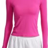 CRZ YOGA Womens Seamless Workout Long Sleeve Shirts Quick Dry Gym Athletic Tops Breathable Running Yoga T-Shirts