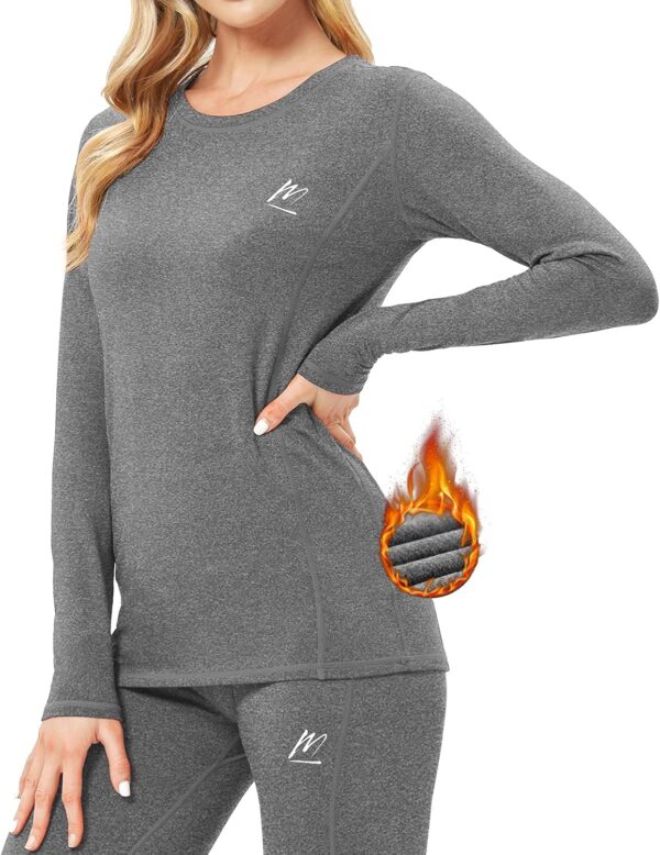 71h5URquYeL._AC_SL1500_.jpg Thermal Underwear for Women, Winter Warm Base Layer Compression Set, Fleece Lined Long Johns Running Skiing