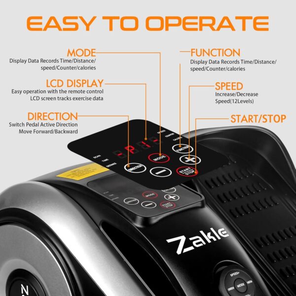 Zakle Under Desk Elliptical Machine, Ellipse Leg Exerciser w/Remote Control & 12 Adjustable Speeds, Noiseless Ellipse Leg Exerciser, Fully Assembled Elliptical Training Machine