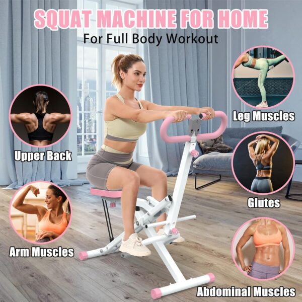 71h5ciFhRcL._AC_SL1500_.jpg Squat Machine for Home, Squat Ride / Rowing Machine with Adjustable Resistance, Foldable Exercise Equipment, Glute & Leg Cardio Workout Machine