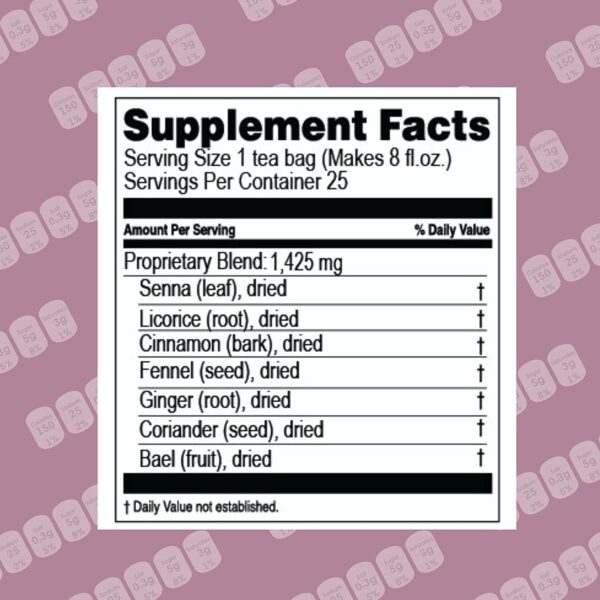 HYLEYS Colon Cleanse Tea BlackBerry Flavor - 25 Tea Bags (1 Pack)