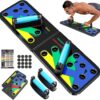 Solid Push Up Board 15 in 1 Home Workout Equipment Multi-Functional Pushup Stands System Fitness Floor Chest Muscle Exercise Professional Equipment Burn Fat Strength Training Arm Men & Women Weights
