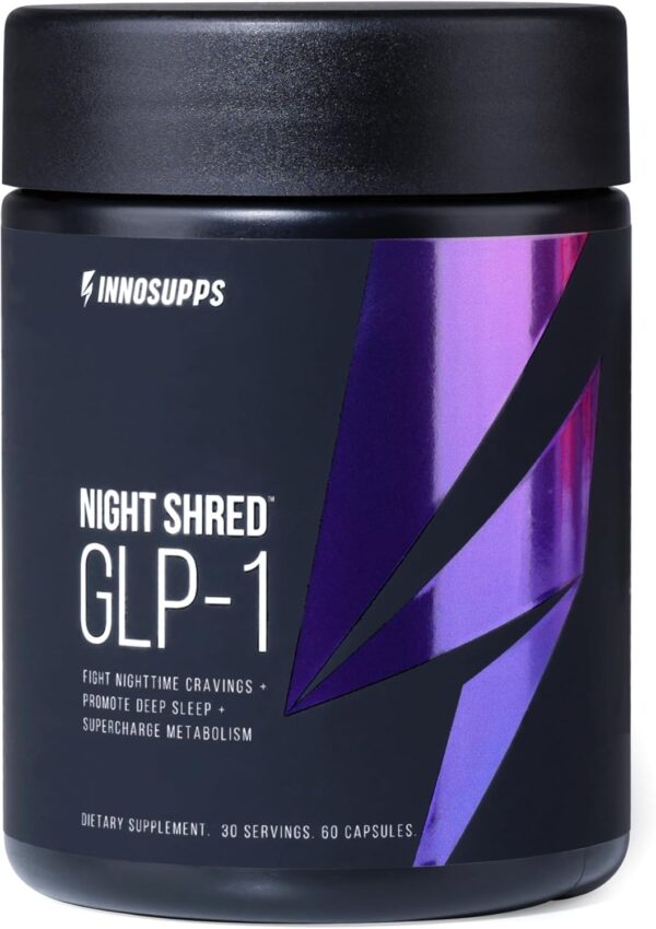 InnoSupps Night Shred™ GLP-1 | Nighttime Fat-Burner + Sleep Support | Appetite, Metabolism & Stress Support | Akkermansia + Ashwagandha | 60 Capsules. 30 Servings.
