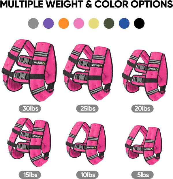 APEXUP Weighted Vest Men 5lbs/10lbs/15lbs/20lbs/25lbs/30lbs Weights with Reflective Stripe, Weighted vest for Women Workout Equipment for Strength Training Running