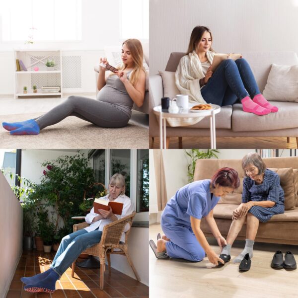 SkiBeaut 10 Pairs Anti Skid Women Socks Non Slip Yoga Grips Socks Gripper Pilates Ballet Barre Slipper Sticky Socks