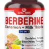 Premium Berberine 12,200MG with Cinnamon, Milk Thistle *USA Made & Test* Promotes Liver Function, Gut Health, Immunity (150 Count (Pack of 1))