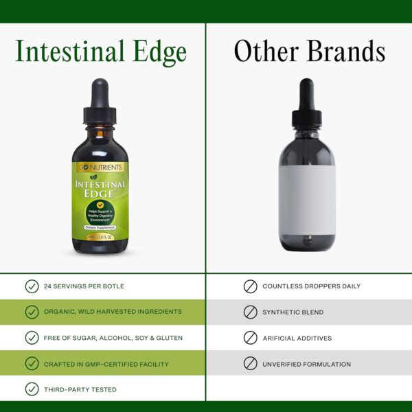 Go Nutrients Intestinal Edge - Gut Cleanse for Humans with Wormwood, Black Walnut, Clove & More - Liquid Drops for Digestive Support - Non-GMO Tincture - 2oz