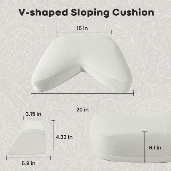 Syrinx Meditation Cushion - Organic Buckwheat Hull-Filled Cushion with Wedge Blocks, Perfect for Yoga, Meditation, Zen Practice, and Posture Support