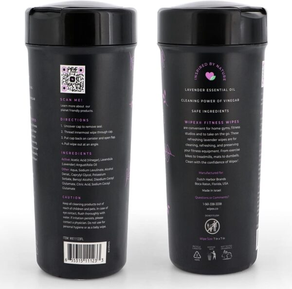 Wipex Gym Wipes & Fitness Equipment Wipes, Natural Lavender & Vinegar Wipes to Clean the Grime off Yoga Mats, Weight Machines & Surfaces, Spinning & Peloton Bikes, 75 Count (Pack of 1)
