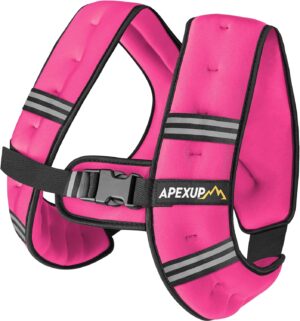 APEXUP Weighted Vest Men 5lbs/10lbs/15lbs/20lbs/25lbs/30lbs Weights with Reflective Stripe, Weighted vest for Women Workout Equipment for Strength Training Running