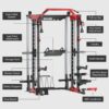 ALL10 Smith Machine for Home Gym, Power Rack with Cable Crossover, Squat Rack with Leg Press and Advanced LAT Pull-Down, 2000LB Weight Capacity