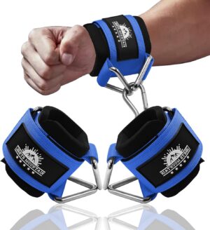 Adjustable Wrist Cuffs Neoprene Padded Straps for Cable Machines Strength Training Equipment