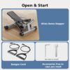 DUMOS Steppers for Exercise at Home, Mini Stair Stepper with Resistance Bands, Portable Full Body Workout Stepper Machine Adjustable Foot Twist Stepper for Fitness
