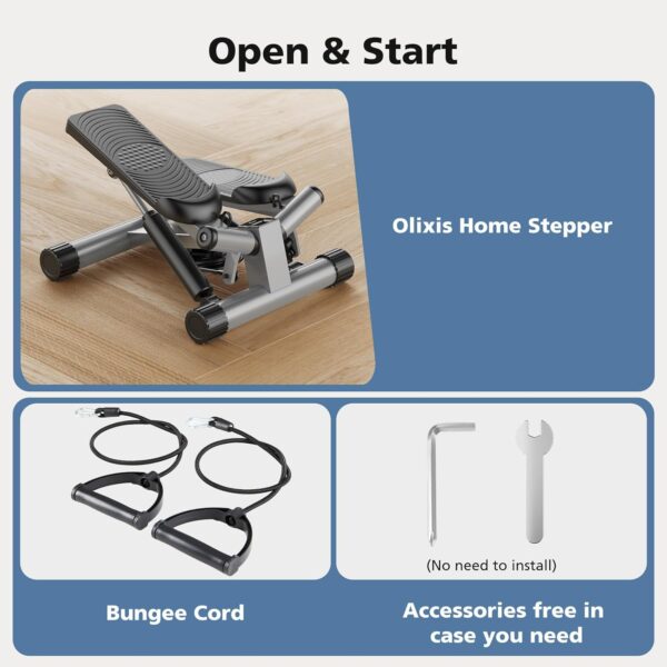 DUMOS Steppers for Exercise at Home, Mini Stair Stepper with Resistance Bands, Portable Full Body Workout Stepper Machine Adjustable Foot Twist Stepper for Fitness