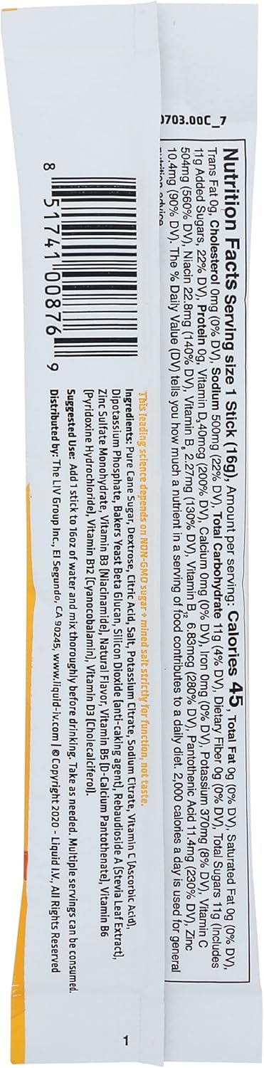 Liquid Iv, Immune Support Hydration Multiplier Singles, 0.56 Ounce