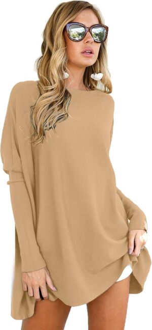 LIYOHON Oversized T Shirts for Women Tunic Tops to Wear with Leggings Long Sleeve Fall Sweaters Dressy Tops