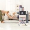Yoga Mat Storage Rack，Home Gym Storage Rack Gym Workout Equipment Storage Organizer Fitness Weight Rack on Wheels for Yoga Mat,Yoga Block,Foam Roller,Resistance Band,Dumbbell,Kettlebell and Other Workout Accessories