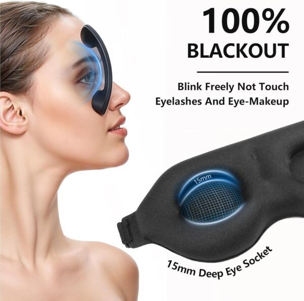 Sleep Mask Blackout for Men Women - Eyelash Friendly Eye Masks for Sleep Airplane Travel Accessories as Gifts Sleeping Mask with Soft Breathable Zero Eye Pressure for Travel Yoga Nap Meditation