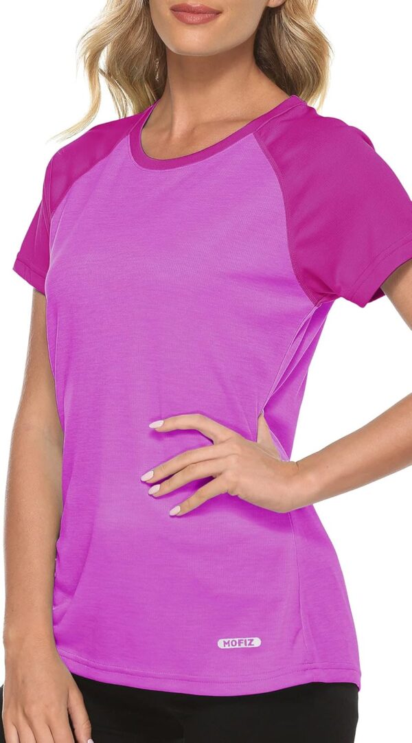 MoFiz Women's Short Sleeve UPF 50+ Sun Protection Sports T-Shirt Quick Dry Running Workout Athletic Tee Top