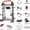 ALL10 Smith Machine for Home Gym, Power Rack with Cable Crossover, Squat Rack with Leg Press and Advanced LAT Pull-Down, 2000LB Weight Capacity